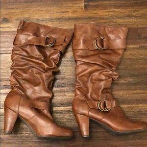 Wide calf slouchy boots